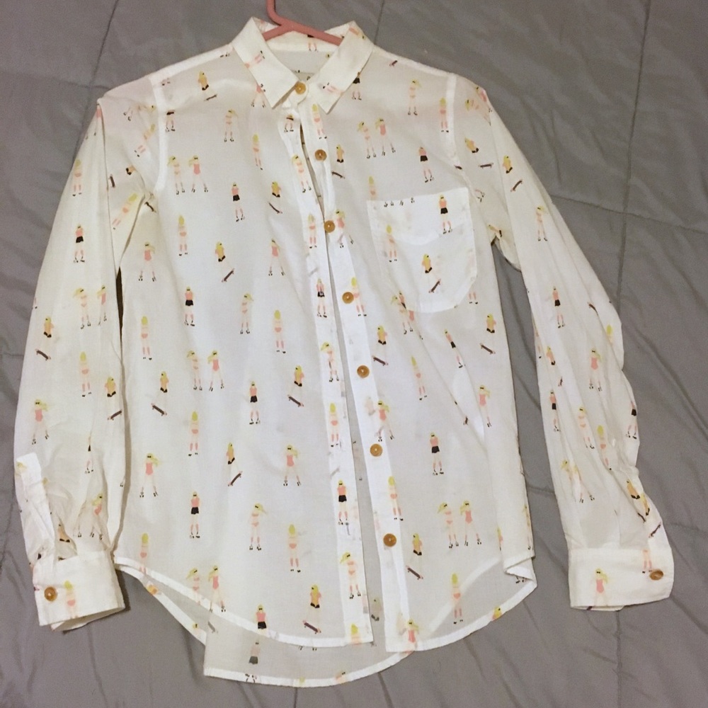 Acoté cute patterned collared shirt Size XS